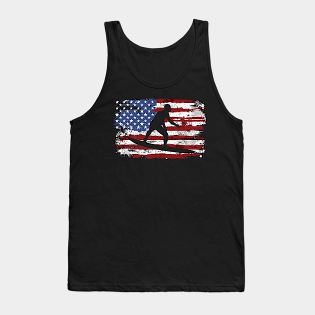 Surfing American Flag Vintage Tank Top by CreativeGiftShop